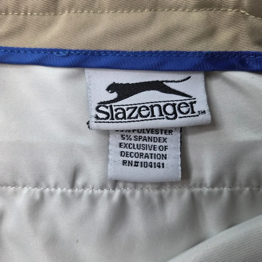 Slazenger Golf Pants Mens W32 L32 Tan Khaki Performance Flat Front‎ Excellent